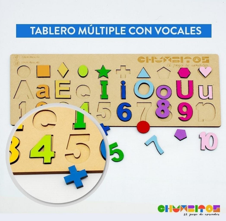Tablero múltiple de vocales Chumbitos